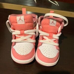 Jordan Kids' Pink and White Sneakers